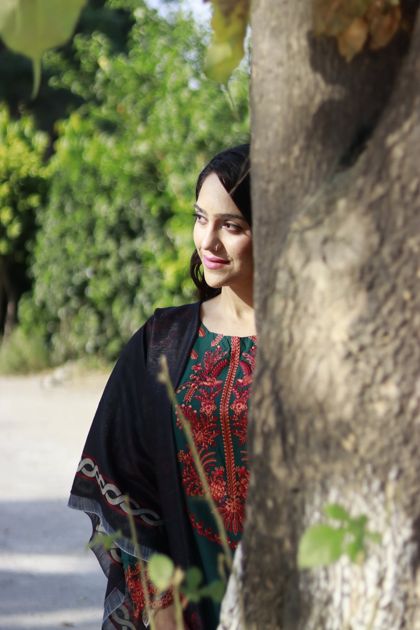 Emerald Green  Embroidered   Frock 3 pcs